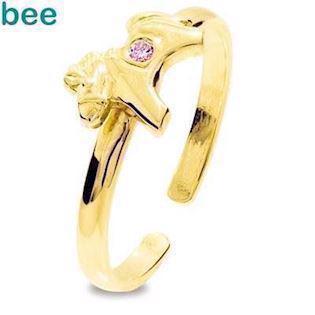 Bee Jewelry Girls First Gold Ring 9 kt guld fingerring blank, model 25294-CZP-K